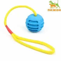 Игрушка &laquo;Шар усиленный на веревке&raquo;, 43 см, шар 6 см, голубой