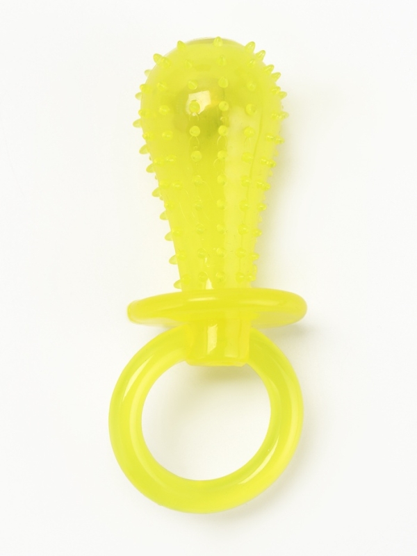 Игрушка жевательная Игрушка жевательная "Соска" прозрачная, PP, 9,5 см, жёлтая