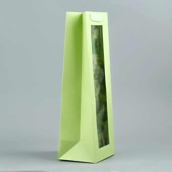 Пакет подарочный под бутылку, упаковка, &laquo;Виноград&raquo;, 36&times;13&times;10 см