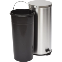 Ведро мусорное с педалью и доводчиком Luscan 30 л, матовое, нерж сталь