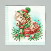 Салфетки бумажные трёхслойные «Новогодний пони», 33х33, 20шт Салфетки бумажные трёхслойные «Новогодний пони», 33х33, 20шт