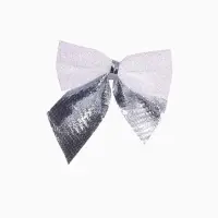 Ёлочные игрушки 12 шт. &laquo;Зимнее волшебство. Бант&raquo; пластик, 5.5&times;5 см, серебристо-белый