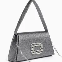 Сумка-клатч женская вечерняя на магните, серая