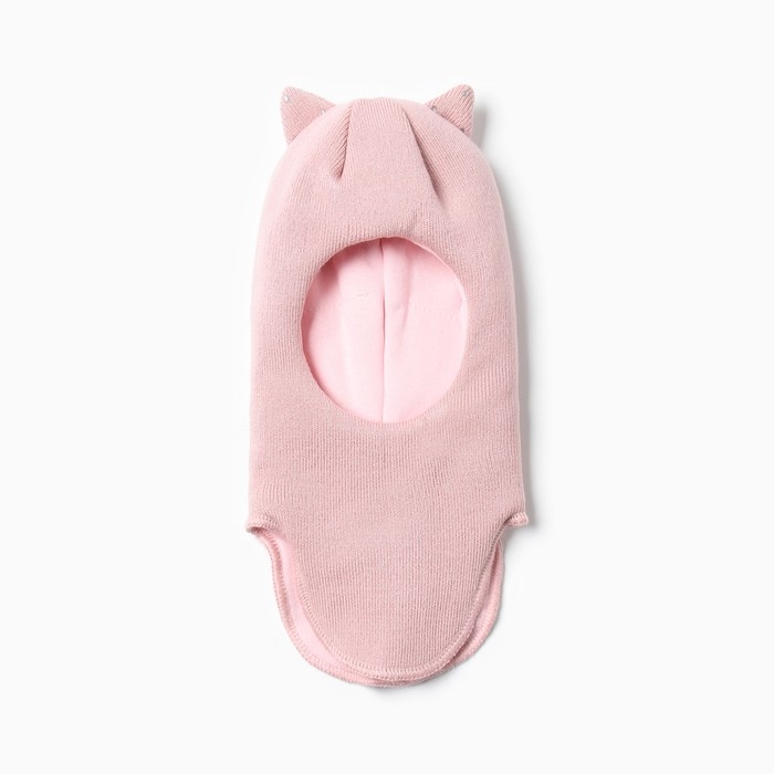 Шапка-шлем детская, цвет пудра, размер 42-46 Шапка-шлем детская, цвет пудра, размер 42-46