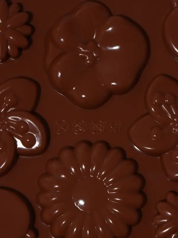 Форма для шоколада Доляна &laquo;Цветение&raquo;, силикон, 21&times;10.5&times;0.7 см, 12 ячеек, коричневая