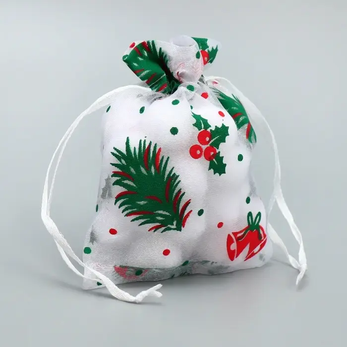 Мешочек подарочный органза «Рябина», 10 х 12 см +/- 1.5 см Мешочек подарочный органза «Рябина», 10 х 12 см +/- 1.5 см