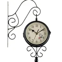 Часы настенные интерьерные &laquo;Весенние&raquo;, двусторонние, на подвесе, плавный ход, 34.5&times;22 см, d=11 см, от батареек 2&times;АА