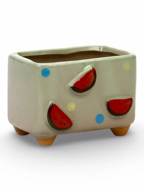 Декоративный горшок для цветов &laquo;Арбуз&raquo;, 10.5&times;7.5&times;8 см, керамический, Greengo