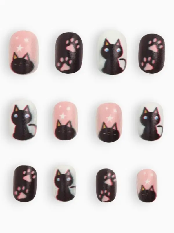 Детские накладные ногти Meow, 12 шт.