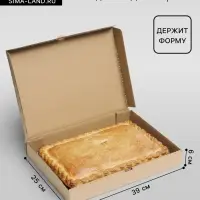 Коробка для пирога, крафтовая, 39&times;25&times;6 см