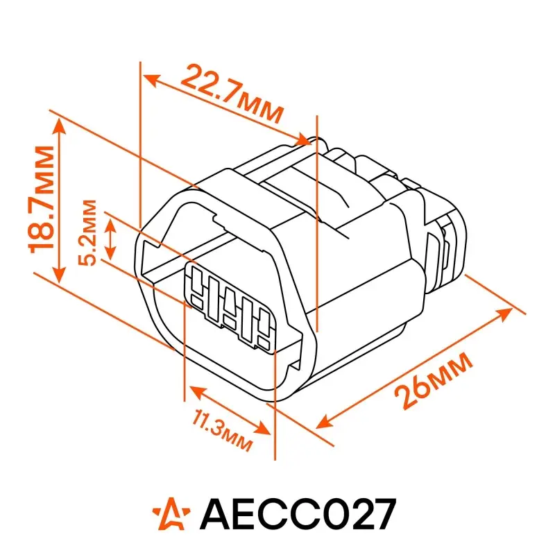 Разъём 3 pin с проводами для датчика фазы Mitsubishi Lancer IX, Hyundai Getz
