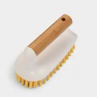 Щетка утюжок Meli, ручка бамбук, 13.5&times;6 см, ворс желтый