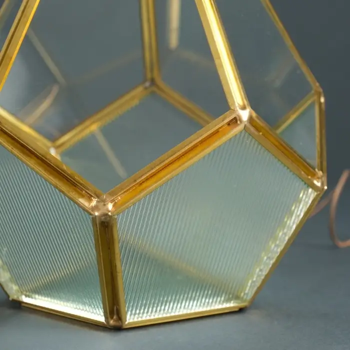 Стеклянный подсвечник на 1 свечу &laquo;Гранённый шар&raquo;, прозрачный, металл, 16&times;16&times;14 см