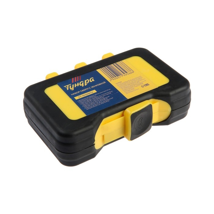 Набор сверл с зенковкой ТУНДРА, шестигранные и круглые хвостовики, 23 шт. Набор сверл с зенковкой ТУНДРА, шестигранные и круглые хвостовики, 23 шт.