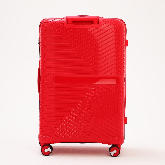 Чемодан большой 100 л (L), отдел на молнии, кодовый замок, 4 колеса, цвет красный Чемодан большой 100 л (L), отдел на молнии, кодовый замок, 4 колеса, цвет красный