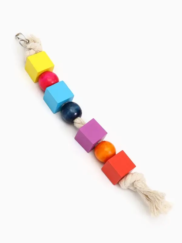 Игрушка для птиц "Кубики", 25 х 3 см, микс цветов