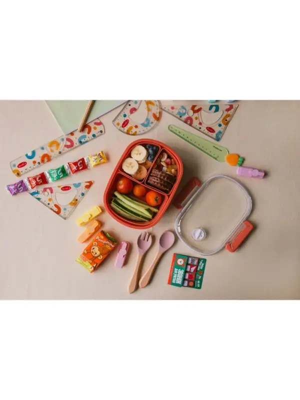 Ланч - бокс в школу, контейнер для еды &laquo;Эйлайт&raquo;, 640 мл, с ложкой, 18.5&times;14&times;6.3 см, пластик, розовый