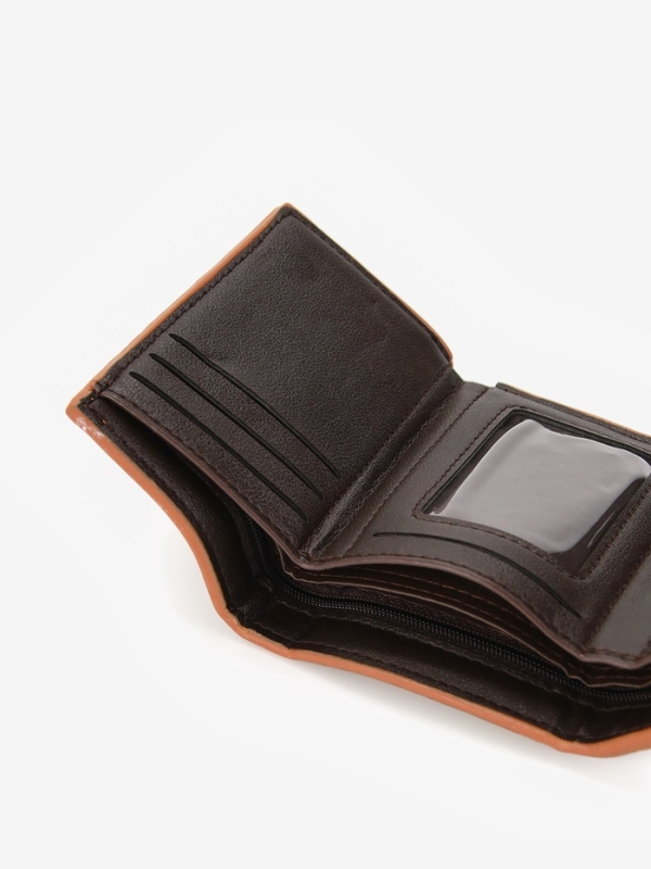 Портмоне муж (3 слож) 9,5*3*11,5 см, 3 отд, д/карт, д/монет, на магните, св коричневый