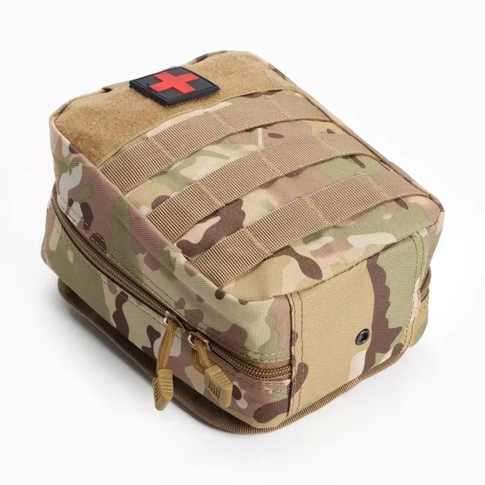 Аптечка тактическая-подсумок, отрывная, камуфляж мультикам, 15&times;20 см, бежевая