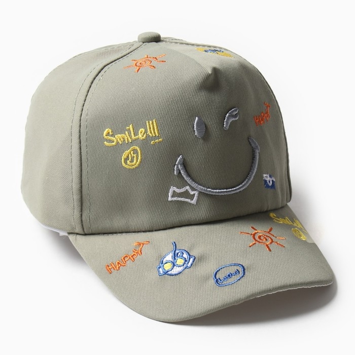 Кепка детская MINAKU «Смайл», зелёная, размер 44-46 Кепка детская MINAKU «Смайл», зелёная, размер 44-46