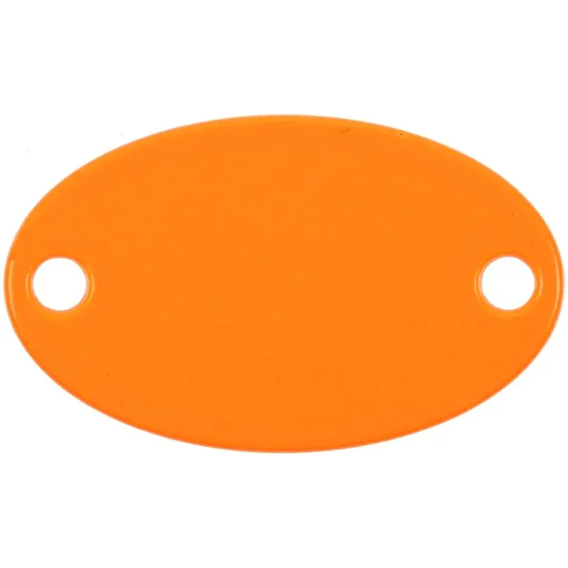 Шильдик металлический Alfa Oval, оранжевый неон