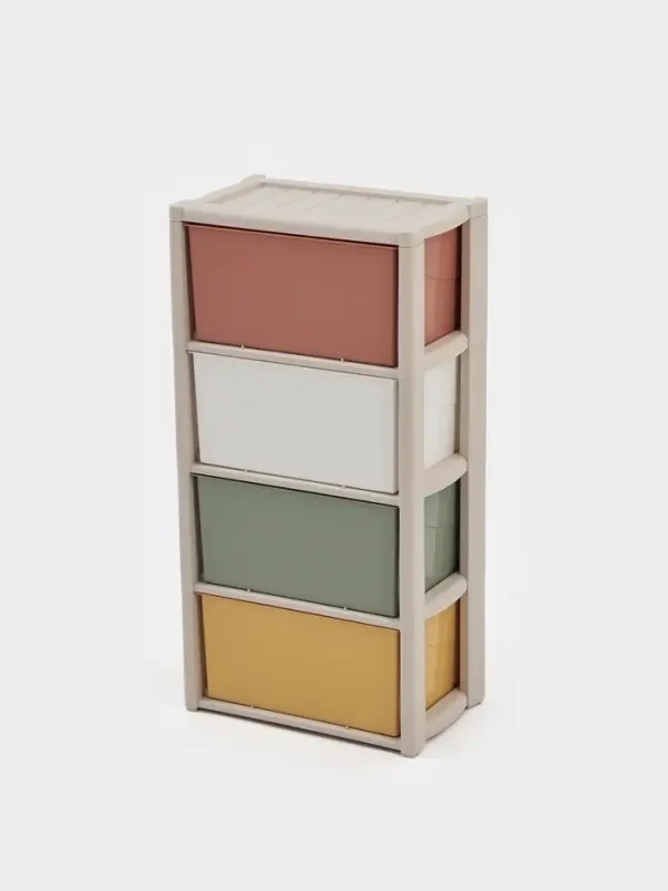 Комод 4-х секционный &laquo;Колорит&raquo;, пластик, 47.5&times;30&times;94 см, МИКС