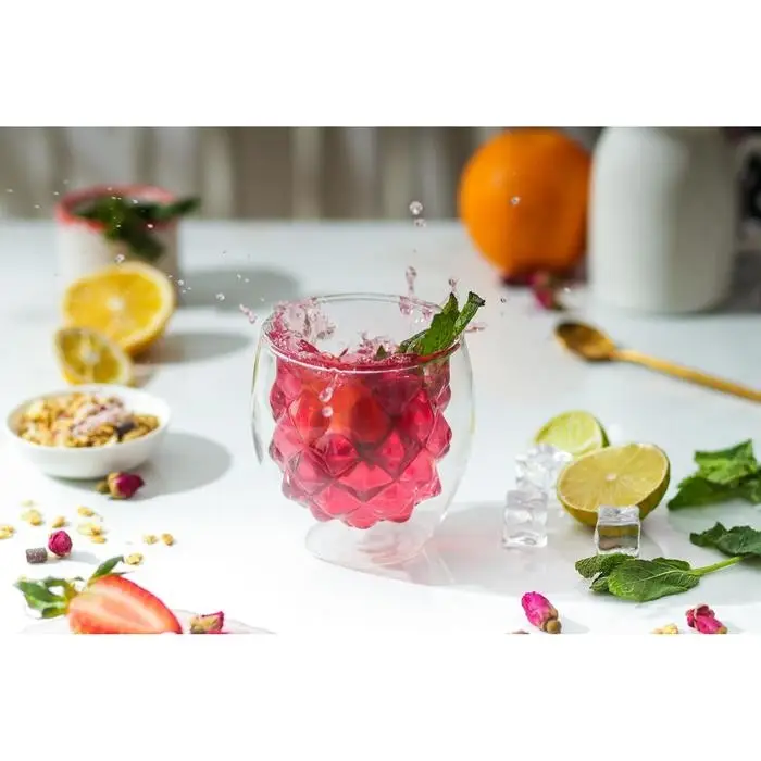 Стакан с двойными стенками Magistro «Дуо», Ананас, 250 мл, 8,5×8,5×9 см