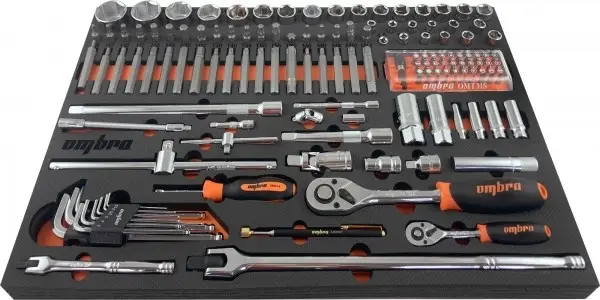 Набор головок торцевых 1/4", 1/2"DR с аксессуарами и вставками-битами в EVA ложементе 560х375 мм, 13