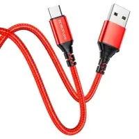 Кабель Borofone BX54, microUSB - USB, 2.4 А, 1 м, оплётка нейлон, красный