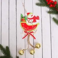 Ёлочная игрушка &laquo;Сани с шариками&raquo; снеговик, 10&times;23 см