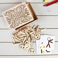 Мозаика из палочек &laquo;Человечки&raquo;, 50 палочек, 10 карточек