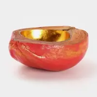 Чаша из кокоса, 19&times;22&times;10 см, красно-золотая