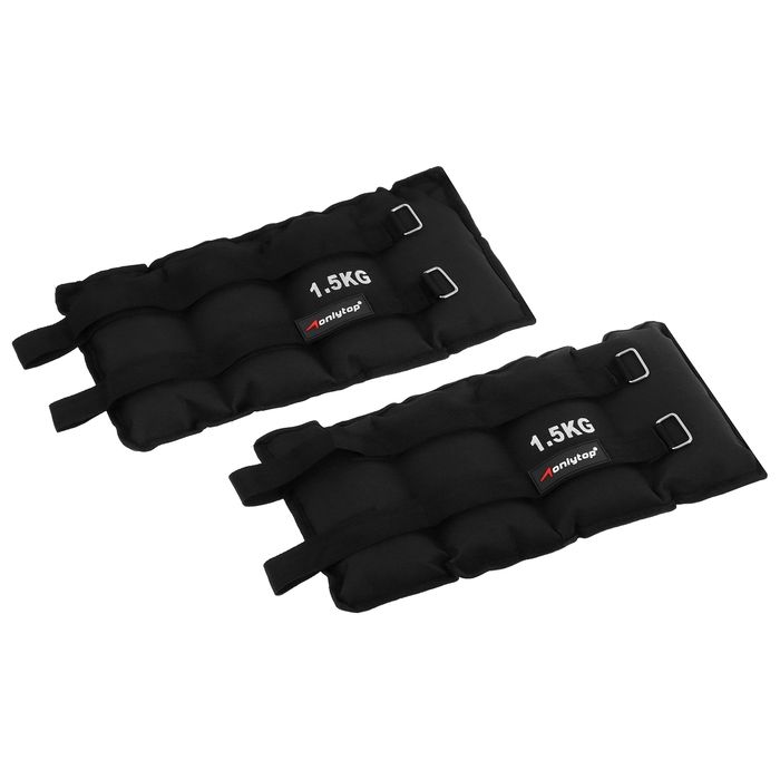 Утяжелители ONLYTOP, 2 шт. х 1,5 кг, цвет чёрный Утяжелители ONLYTOP, 2 шт. х 1,5 кг, цвет чёрный