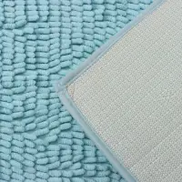 Коврик для ванной Доляна &laquo;Букли длинные&raquo;, 50&times;80 см, длина букли 2 см, голубой