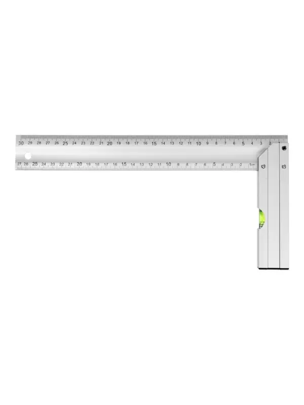 Угольник алюминиевый с уровнем ТУНДРА, 300 мм