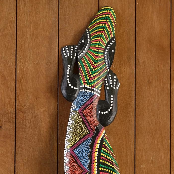 Панно декоративное  Панно декоративное "Ящерица геккон" 97х15х1,5 см МИКС