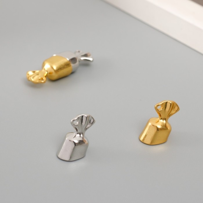 Замок магнитный металл Замок магнитный металл "Конфетка" золотой и серебряный (набор 4 половинки) 1х3х1 см