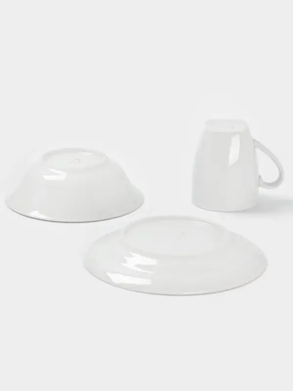 Набор детской посуды Дулевский фарфор &laquo;Лисичка&raquo;, 3 предмета: тарелка 175 мл, миска 360 мл, кружка 210 мл, белый