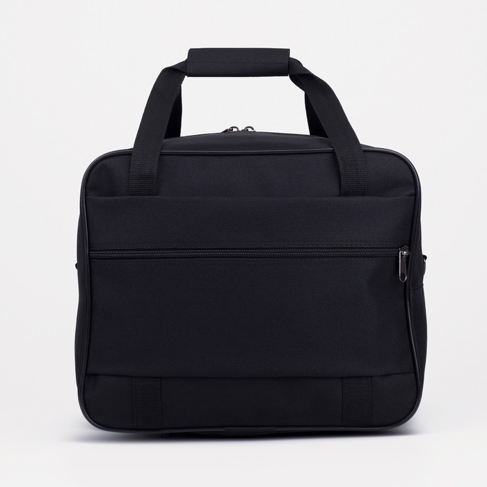 Сумка дорожная на молнии, 2 наружных кармана, длинный ремень, цвет чёрный Сумка дорожная на молнии, 2 наружных кармана, длинный ремень, цвет чёрный