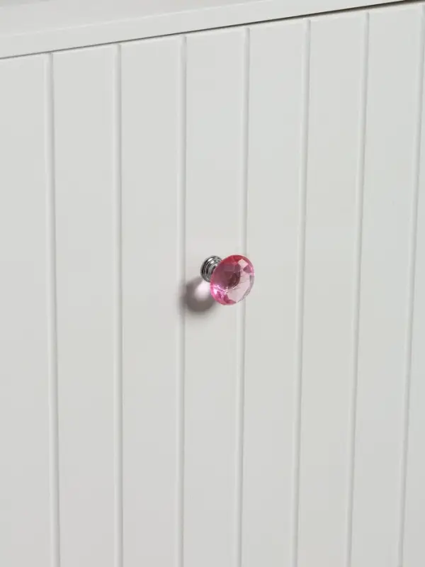 Ручка-кнопка CAPPIO &laquo;Алмаз&raquo;, цвет розовый, стеклянная, d=30 мм, 8 шт.