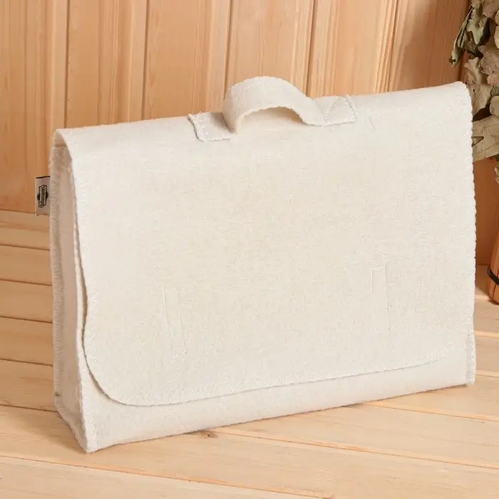 Набор для бани &laquo;Мужской&raquo;, 5 предметов: шапка, коврик, рукавица, тапочки, сумка, шерсть 30%, полиэфир 70%, светлый, &laquo;Добропаровъ&raquo;