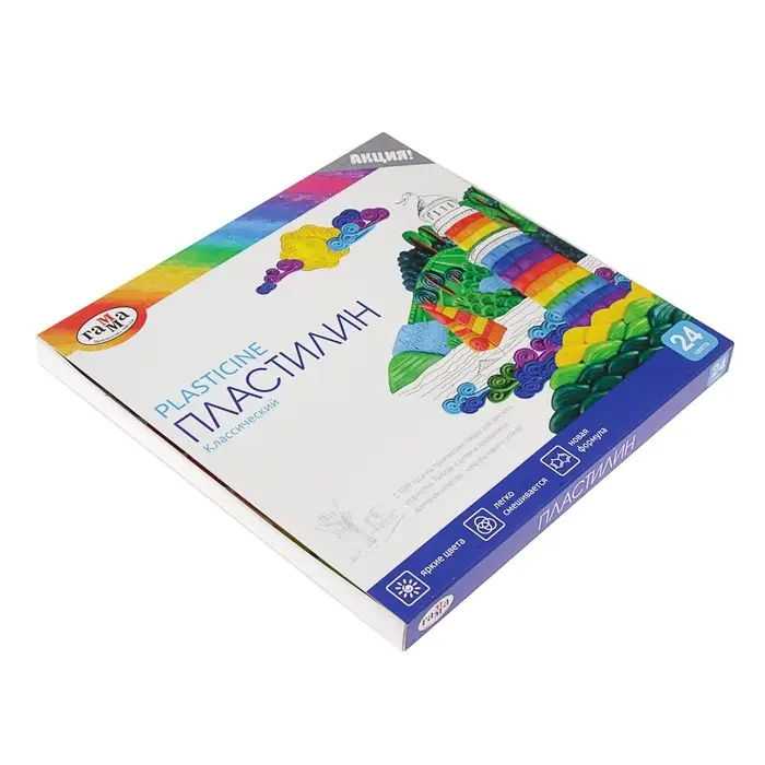 Пластилин &laquo;Гамма. Классический&raquo;, 24 цвета, 480 г, со стеком
