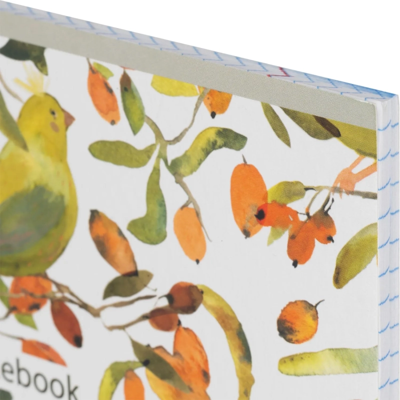 Бизнес-тетрадь Принты А5 48л, клетка, обл. мел. картон, скрепка,птицы