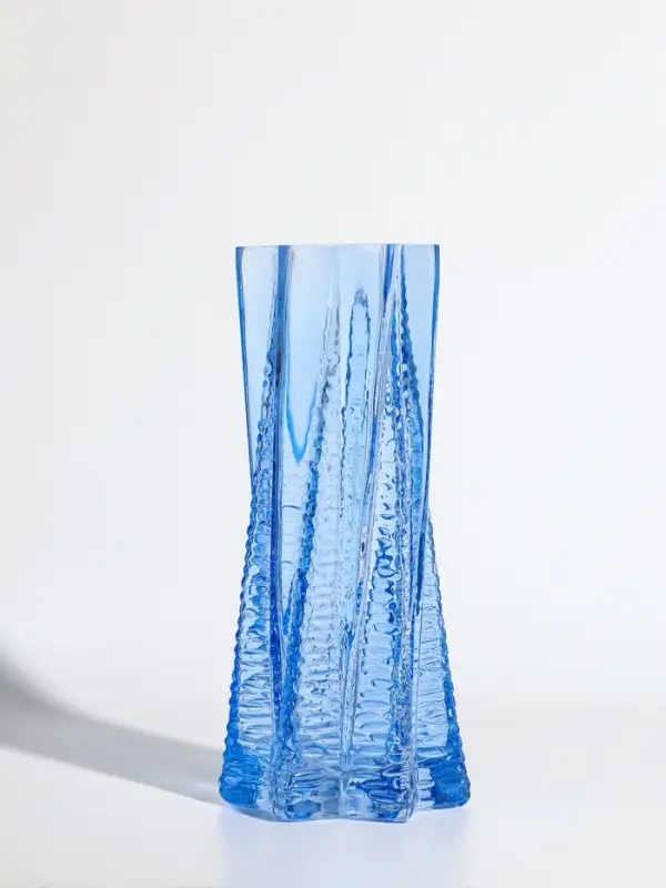 Ваза стекло настольная  Ваза стекло настольная "Флоранс" 25х11х9 см, голубой