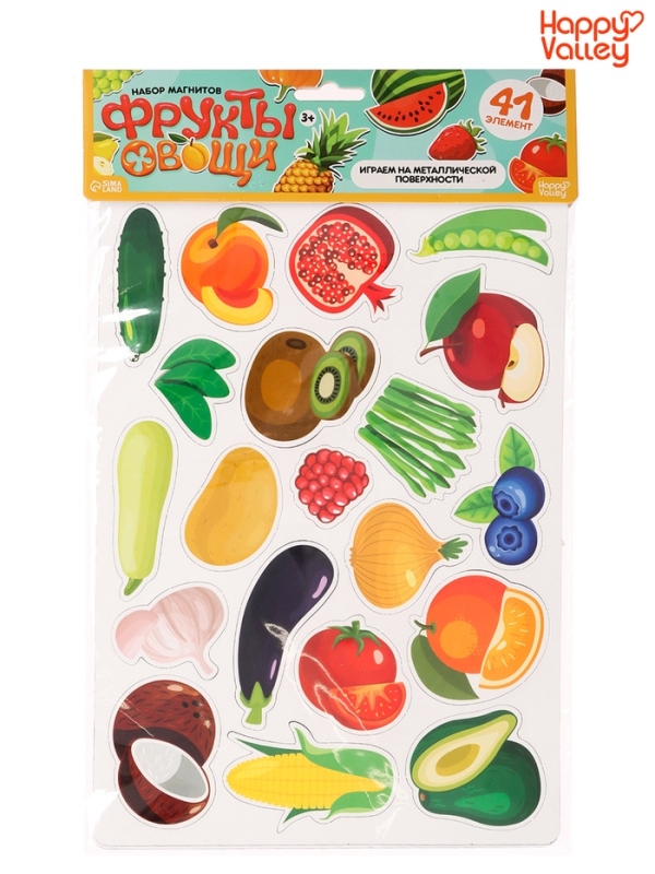 HAPPY VALLEY Игровой набор магнитов HAPPY VALLEY Игровой набор магнитов "Фрукты-овощи"