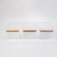 Корзины для хранения Wood Fusion, набор 3 шт.: 26&times;15.5&times;11.5 см, пластик, буковое дерево