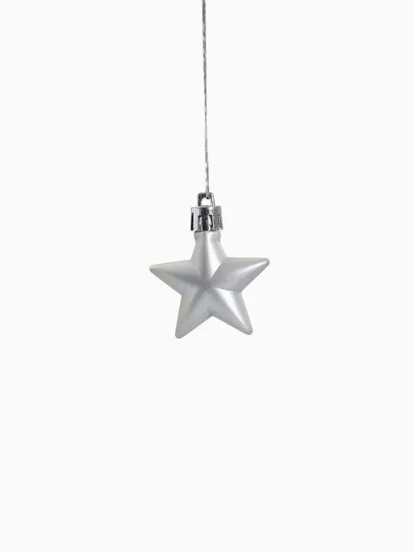 Набор украшений пластик 12 шт Набор украшений пластик 12 шт "Праздничный хоровод" 4 см, серебро