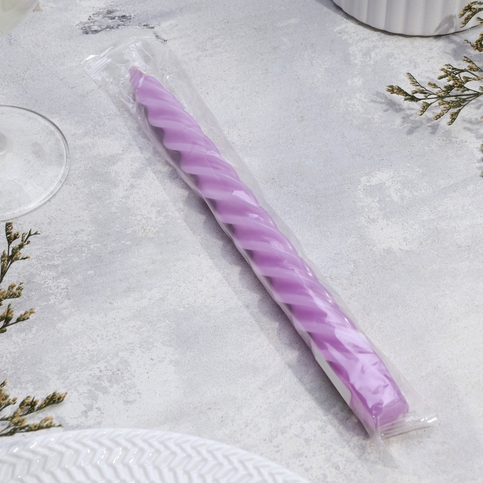 Свеча витая, 2,3х 24,5 см, 5 ч, 50 г, сиреневая Свеча витая, 2,3х 24,5 см, 5 ч, 50 г, сиреневая