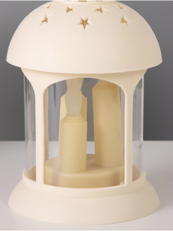 Светодиодная свеча в подсвечнике RISALUX «Свечи в звездах», LED-ночник, 1.5 Вт, 3×ААА, 12×12×23 см