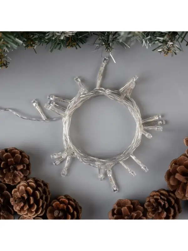 Гирлянда &laquo;Нить&raquo; 2.5 м, IP20, прозрачная нить, 25 LED, свечение RG/RB, мигание, 220 В